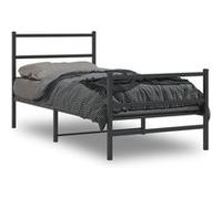 Cadre de Lit Sommier à Lattes Meuble de Chambre à Coucher Intérieur Métal vidaXL