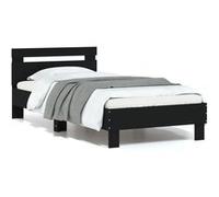 vidaXL Cadre de lit 838569 en bois d'ingénierie avec tête de lit noir 75x190 cm