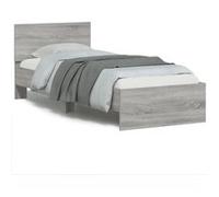 Bedframe met hoofdbord en LED grijs sonoma eikenkleur 75x190 cm838846