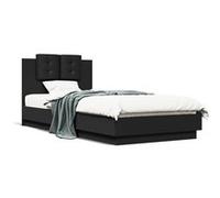 vidaXL Bedframe met hoofdbord en LED-verlichting zwart 100x200 cm3210025 Noir G