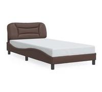 vidaXL Bedframe met hoofdbord kunstleer bruin 100x200 cm3207983 Marron G