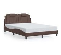 vidaXL Cadre de lit Similicuir avec tête de lit Marron 140x190 cm Sans matelas
