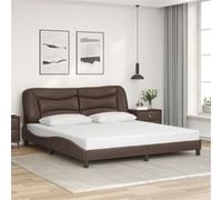 Bedframe met hoofdbord kunstleer bruin 180x200 cm3208018