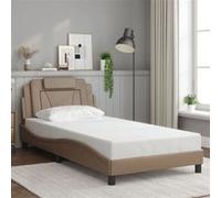 Vidaxl Cadre De Lit Avec Tête De Lit Cappuccino 100x200 Cm Similicuir