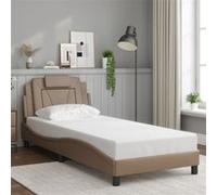 vidaXL Bedframe met hoofdbord kunstleer cappucinnokleurig 80x200 cm3208058 Marron G