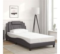 vidaXL Bedframe met hoofdbord kunstleer grijs 100x200 cm3208078 Gris G