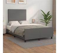 vidaXL Bedframe met hoofdbord kunstleer grijs 120x200 cm3125443 Gris G