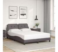 vidaXL Bedframe met hoofdbord kunstleer grijs 120x200 cm3208173 Gris G