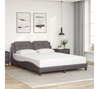 vidaXL Bedframe met hoofdbord kunstleer grijs 160x200 cm3208194 Gris G