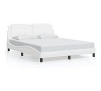 vidaXL Bedframe met hoofdbord kunstleer wit 160x200 cm3208192 Blanc G