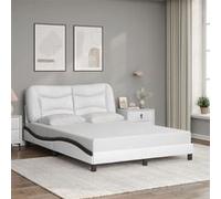 Vidaxl Cadre De Lit Et Tête De Lit Blanc Et Noir 140x190 Cm Similicuir Multicolore