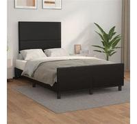 vidaXL Bedframe met hoofdbord kunstleer zwart 120x200 cm3125439 Noir G