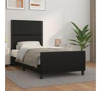 vidaXL Bedframe met hoofdbord kunstleer zwart 90x200 cm3125488 Noir G