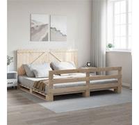 vidaXL Bedframe met hoofdbord massief grenenhout 200x200 cm3281561 Marron G