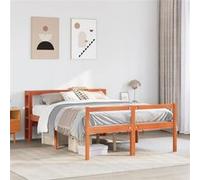 Vidaxl Cadre De Lit Et Tête De Lit Cire Marron 160x200 Cm Bois De Pin Multicolore