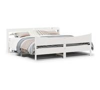 Cadre de Lit et Tête de Lit Adulte Sommier Chambre Intérieur Bois de Pin vidaXL