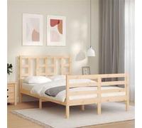 Vidaxl Cadre De Lit Avec Tête De Lit 120x200 Cm Bois Massif Marron