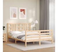 Vidaxl Cadre De Lit Avec Tête De Lit 160x200 Cm Bois Massif Marron