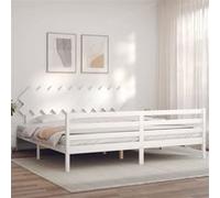 Cadre de Lit avec Tête de Lit Meuble Chambre Maison Bois de Pin Massif vidaXL