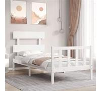 Vidaxl Cadre De Lit Sans Matelas Blanc Bois De Pin Massif Blanc