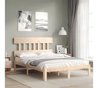 vidaXL Bedframe met hoofdbord massief hout3193571 Marron G