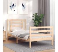 Vidaxl Cadre De Lit Avec Tête De Lit Simple Bois Massif Marron