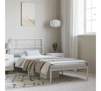 Vidaxl Cadre De Lit Métal Sans Matelas Et Tête De Lit Blanc 100x190 Cm Blanc