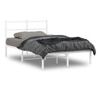 vidaXL Bedframe met hoofdbord metaal wit 120x190 cm355411 Blanc G
