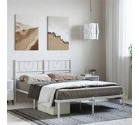 Vidaxl Cadre De Lit Métal Avec Tête De Lit Blanc 150x200 Cm Blanc