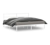 vidaXL Bedframe met hoofdbord metaal wit 180x200 cm355418 Blanc G