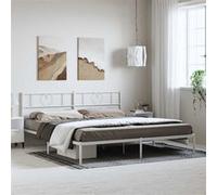 Vidaxl Cadre De Lit Métal Sans Matelas Et Tête De Lit Blanc 193x203 Cm Blanc