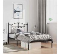 vidaXL Bedframe met hoofdbord metaal zwart 100x190 cm353433 Noir G
