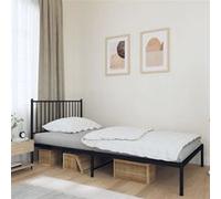 Vidaxl Cadre De Lit Métal Avec Tête De Lit Noir 107x203 Cm Noir