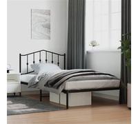 vidaXL Bedframe met hoofdbord metaal zwart 107x203 cm373785 Noir G