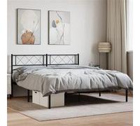 Vidaxl Cadre De Lit Métal Sans Matelas Avec Tête De Lit Noir 120x190cm Noir
