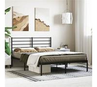 vidaXL Bedframe met hoofdbord metaal zwart 120x200 cm352317 Noir G