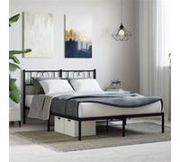 Vidaxl Cadre De Lit Métal Avec Tête De Lit Noir 140x200 Cm Noir