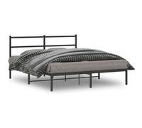 vidaXL Bedframe met hoofdbord metaal zwart 150x200 cm355367 Noir G