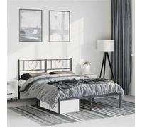 vidaXL Cadre de lit métal avec tête de lit 150x200 cm Noir