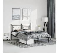 vidaXL Bedframe met hoofdbord metaal zwart 150x200 cm374341 Noir G