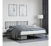 Vidaxl Cadre De Lit Métal Avec Tête De Lit Noir 160x200 Cm Noir