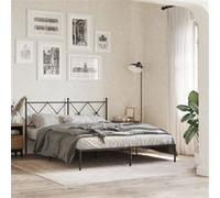 vidaXL Bedframe met hoofdbord metaal zwart 160x200 cm376505 Noir G
