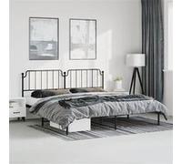 vidaXL Cadre de lit métal sans matelas avec tête de lit noir 183x213cm
