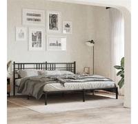 vidaXL Bedframe met hoofdbord metaal zwart 183x213 cm376329 Noir G