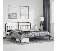 vidaXL Bedframe met hoofdbord metaal zwart 193x203 cm352584 Noir G
