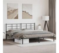 vidaXL Bedframe met hoofdbord metaal zwart 193x203 cm355567 Noir G
