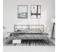 Vidaxl Cadre De Lit Métal Sans Matelas Avec Tête De Lit Noir 193x203cm Noir