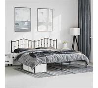 vidaXL Bedframe met hoofdbord metaal zwart 193x203 cm373795 Noir G