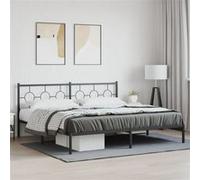 vidaXL Bedframe met hoofdbord metaal zwart 193x203 cm376232 Noir G
