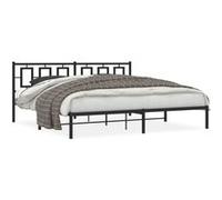 vidaXL Bedframe met hoofdbord metaal zwart 200x200 cm374248 Noir G